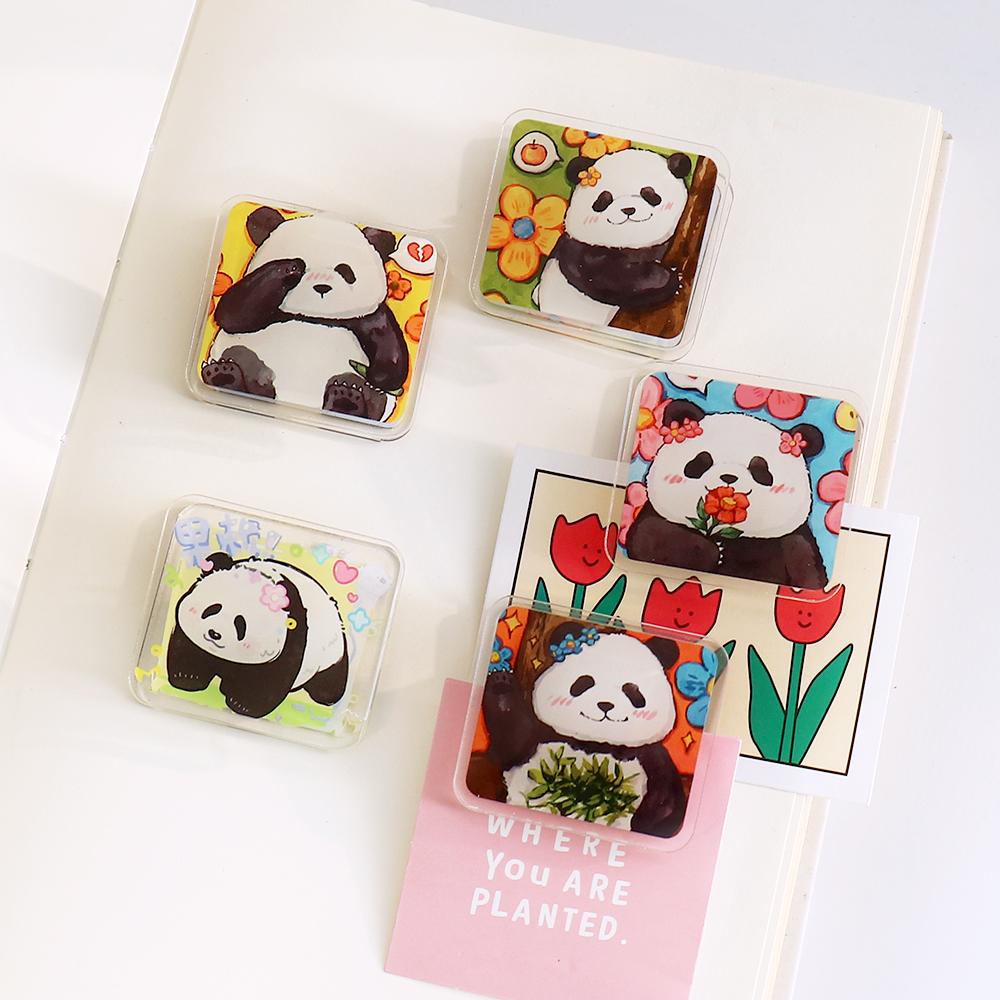 5Pcs/set panda Clip Acrylic Cute Page Holder Paper Clips Binder Clip Clamp File Index Photo Stationery Storage Office School