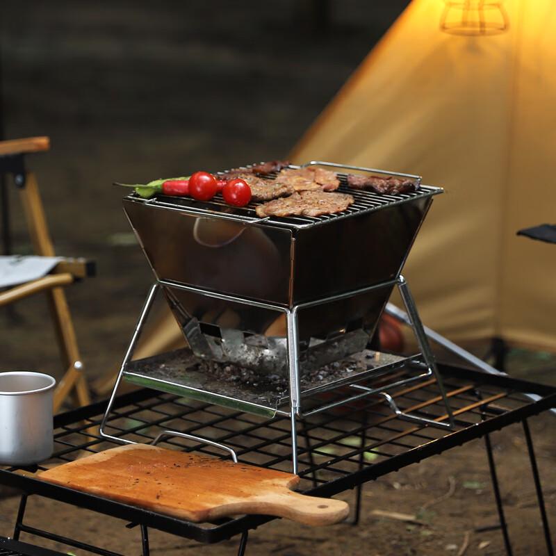 ZISIZ Outdoor Square Fire Pit & BBQ Grill