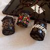 Bohemian Ethnic Style Geometric Wooden Bag Necklace Accessories Women's Sweater Chain Item