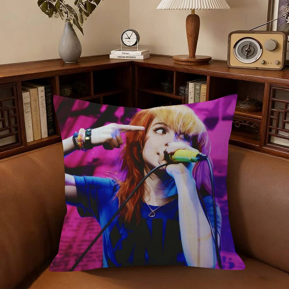 H-Hayley Williams Cantora Almofada de Escritório Fronha Capa de Almofada de Carro 45X45cm Fronha Lombar Fronha de Sofá
