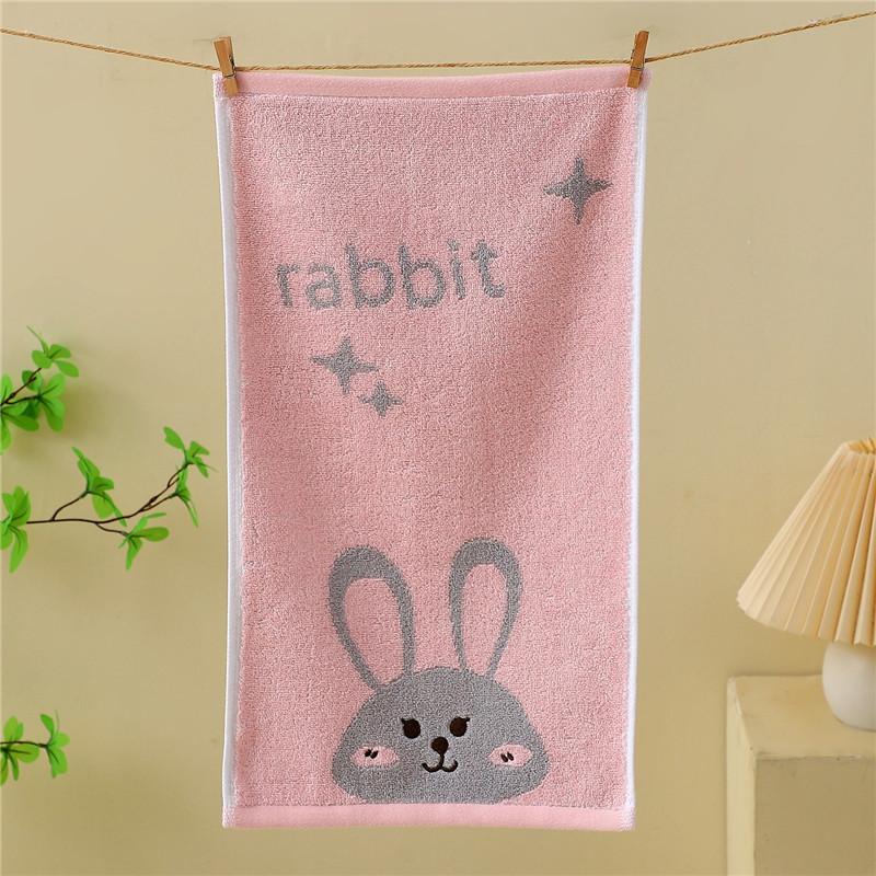 1Pc 25x50cm Cotton Cartoon Animal Frog Chick Rabbit Embroidery Bathroom Children Baby Hand Towel