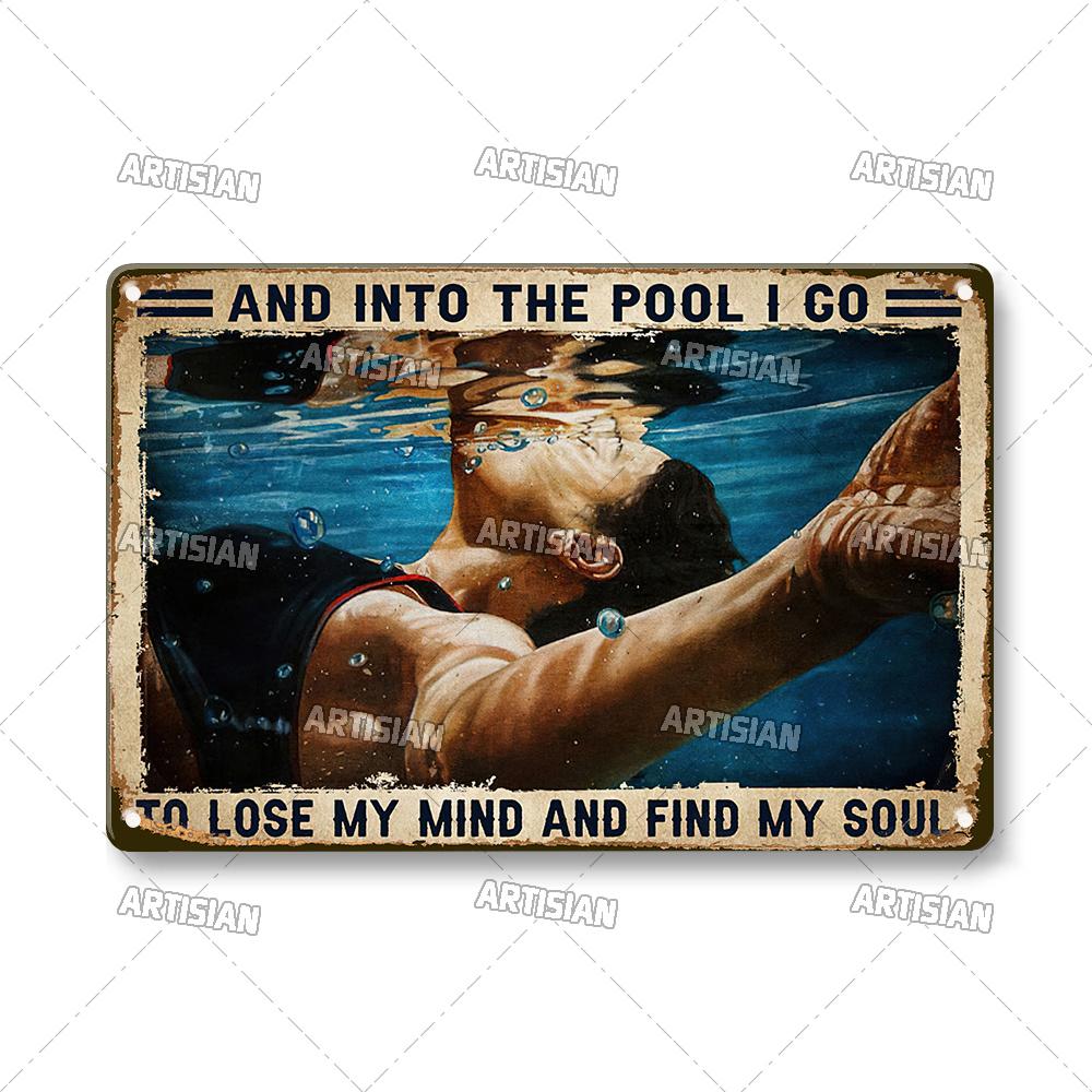Artisian Sport Metal Sign Swimming Tin Poster Diving Decorative Plate Wall Decor Garage Bar Pub Club Hotel Cafe Kitchen Home
