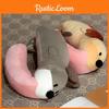 Cute Cartoon Long Tongue Puppy Design Portable Neck Pillow For Airplane And Train Comfort