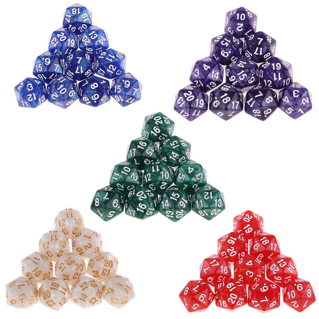 RPG Dice Acrylic D20 Polyhedral Game Board Dice Set for Tabletop Role Playing Board Games