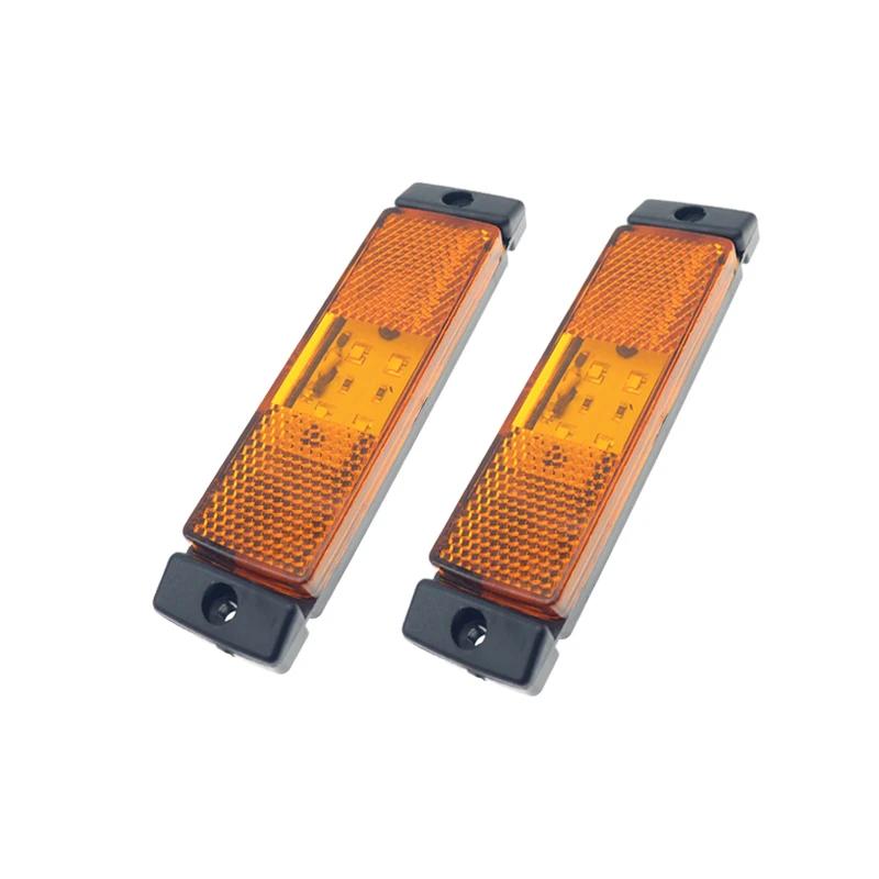 2x 12V 24V 4 LED Side Marker Lights Car External Warning Indicator Turn Signal Tail Light Position Lamps Trailer Truck Lorry Van