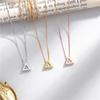 Real 925 Sterling Silver Triangle Pendant Necklaces Silver 925 Chain Necklaces Fine Jewelry