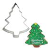 3pcs Christmas Tree Cookie Cutting Mould Christmas Biscuit Molds Stainless Steel Cookie Press Molds DIY Kitchen Cookie Cutter
