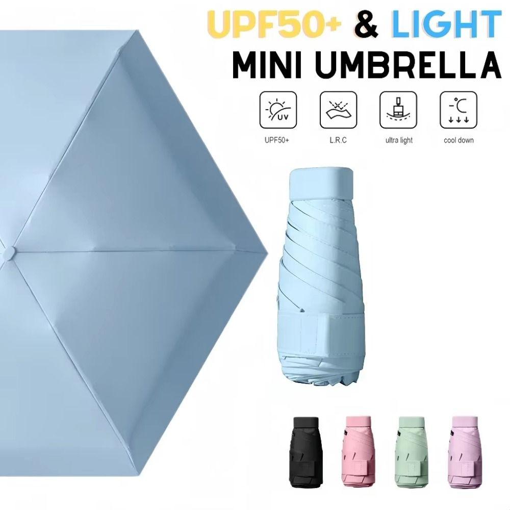 UV Protection Mini Sun Umbrella UPF50 Hand Operated Parasol Compact Travel Rain Umbrella  Travel