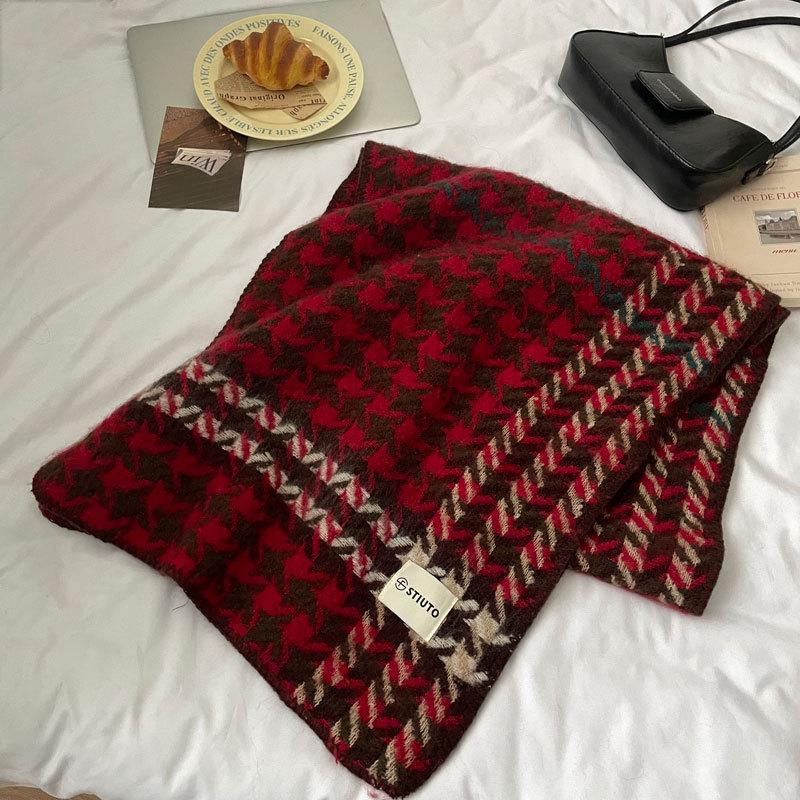 Christmas Series New Red Atmosphere Scarf Collection Women's Winter Wind Advanced Autumn and Winter Warm Scarf