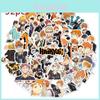 Anime Haikyuu!! 52 gabalu uzlīmju komplekts ar ūdensizturīgām daudzkrāsainām uzlīmēm klēpjdatoriem un velosipēdiem