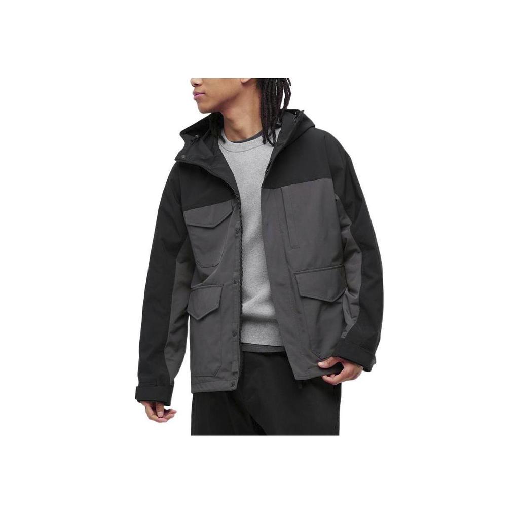 Uniqlo Color Block Hooded Jacket Unisex Jackets Black 451285-09