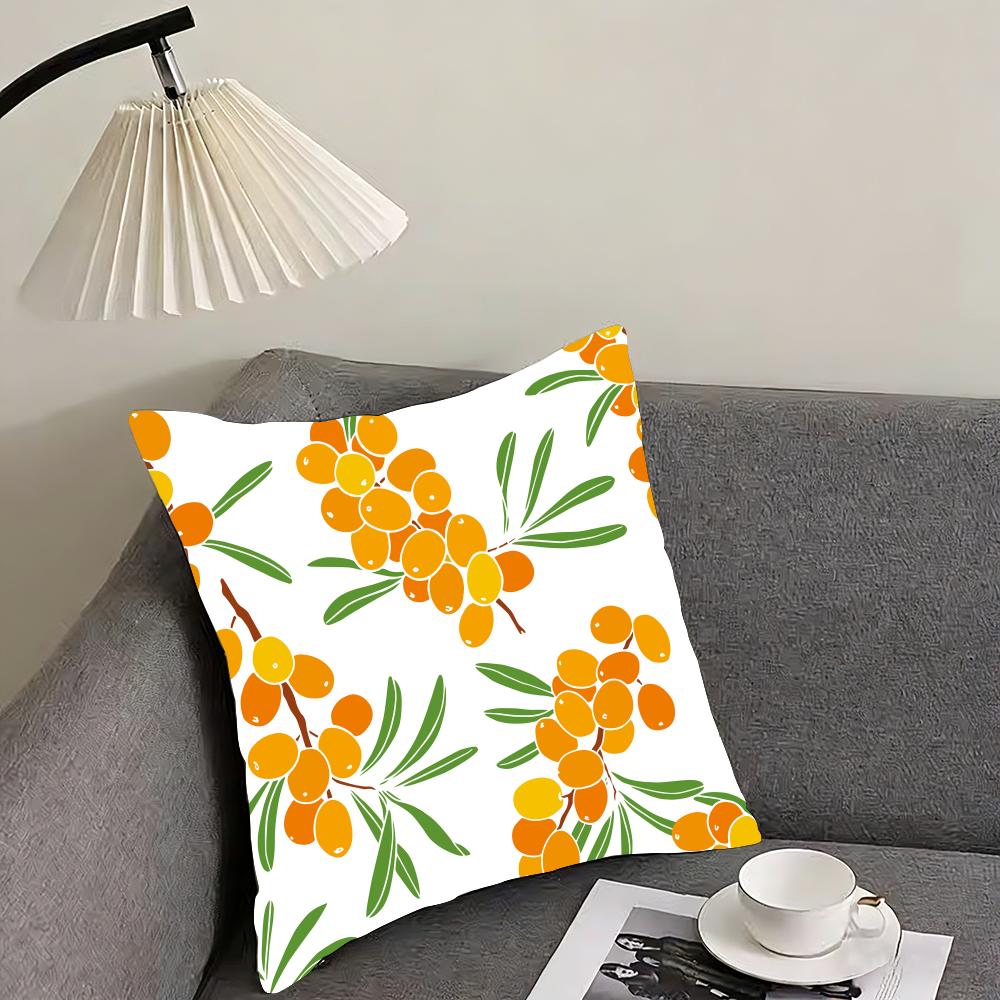 fruit print Cushion Cover Reversible Plush Pillow Cover – For car, sofa, bedroom, perfect as a gift.