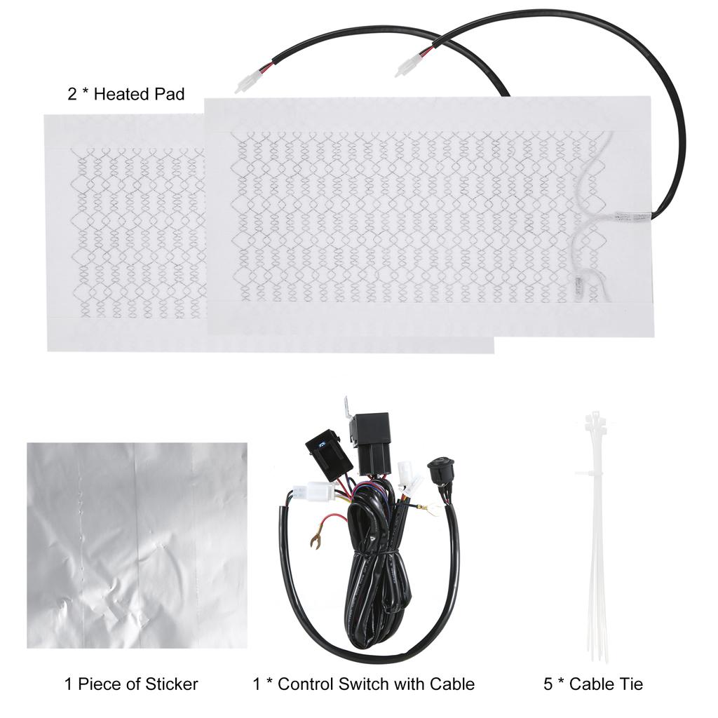 Kit riscaldatore sedile in fibra di carbonio 12V alto con interruttore a bassa temperatura riscaldamento del cuscino del sedile riscaldato