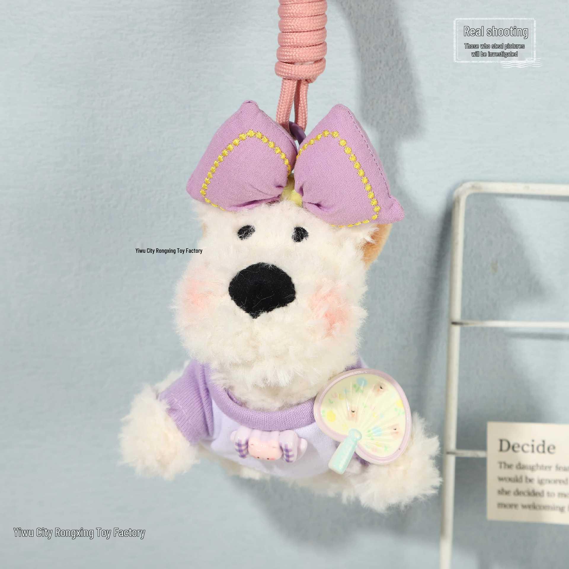 

Очаровательный плюшевый кулон Вест Хайленд Терьер с галстуком-бабочкой - Идеальный подарок для любителя собак Keychain