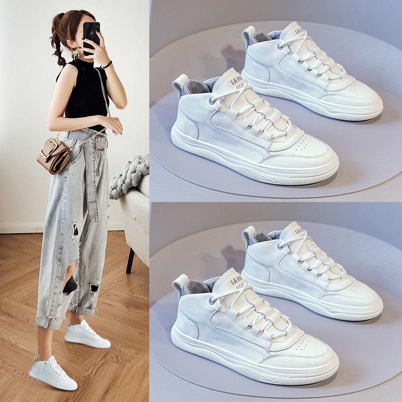 Echtes Leder Weiße Schuhe frauen Sommer Neue Koreanische Version von Alle-spiel Flache Schuhe