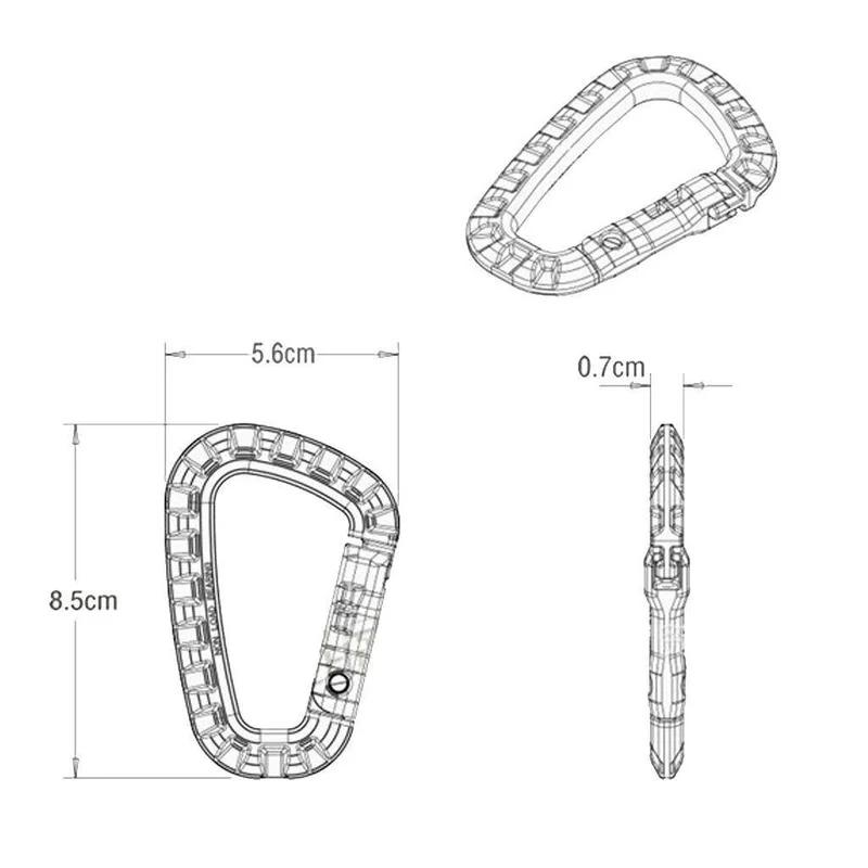 Outdoor Mountaineering Tactics Hanging Buckle Plastic Mountaineering Buckle Nylon Mountaineering Bag Hanging Key D Buckle