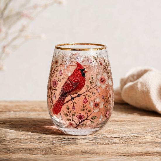 Bicchiere in Vetro DYS, Forma a Uovo Trasparente Cristallo Senza Piombo Smalto Dipinto Bordo Dorato Tumbler da Bevuta Vintage, Vetro di Grande Capacità per Bar di Casa Ufficio