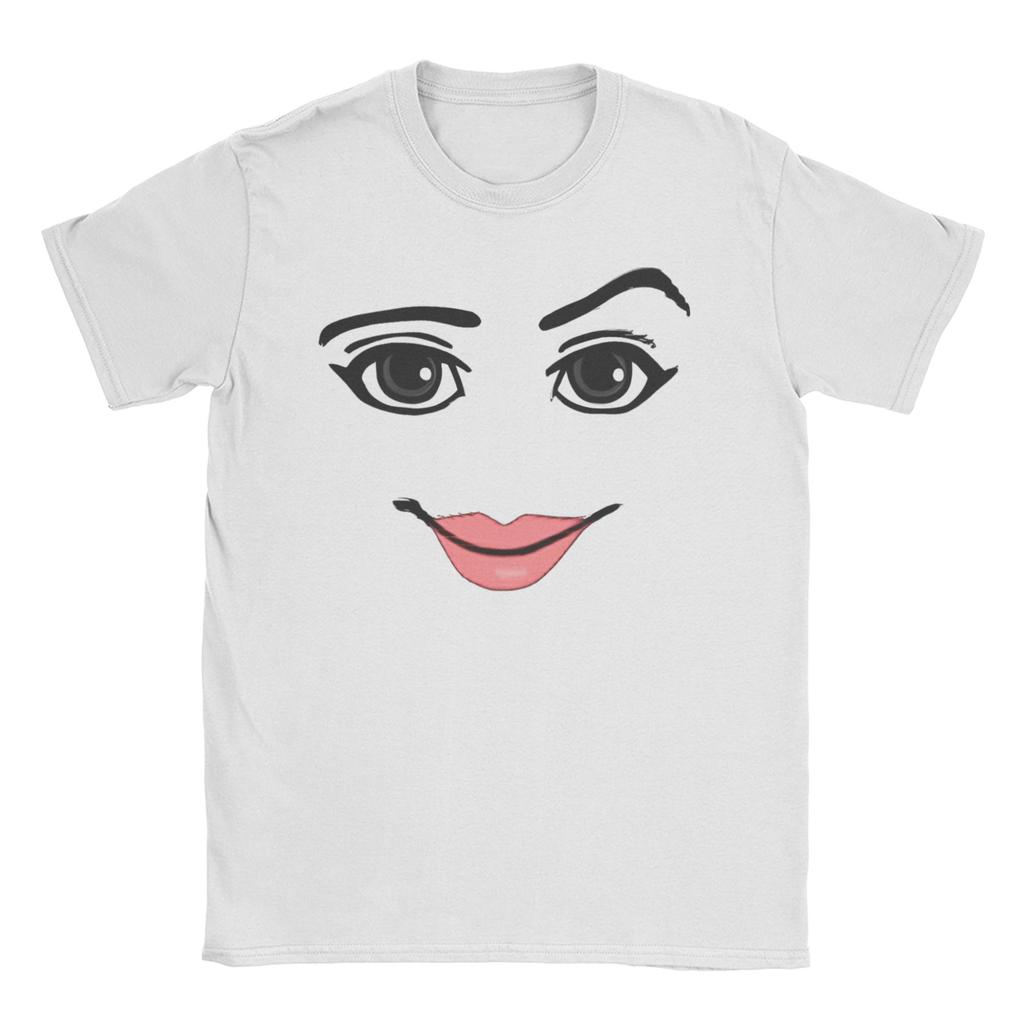 Men Womens TShirts Game Robot Face Leisure 100 Cotton Tees Short Sleeve Anime T Shirt Crew Neck Clothing Graphic Printed