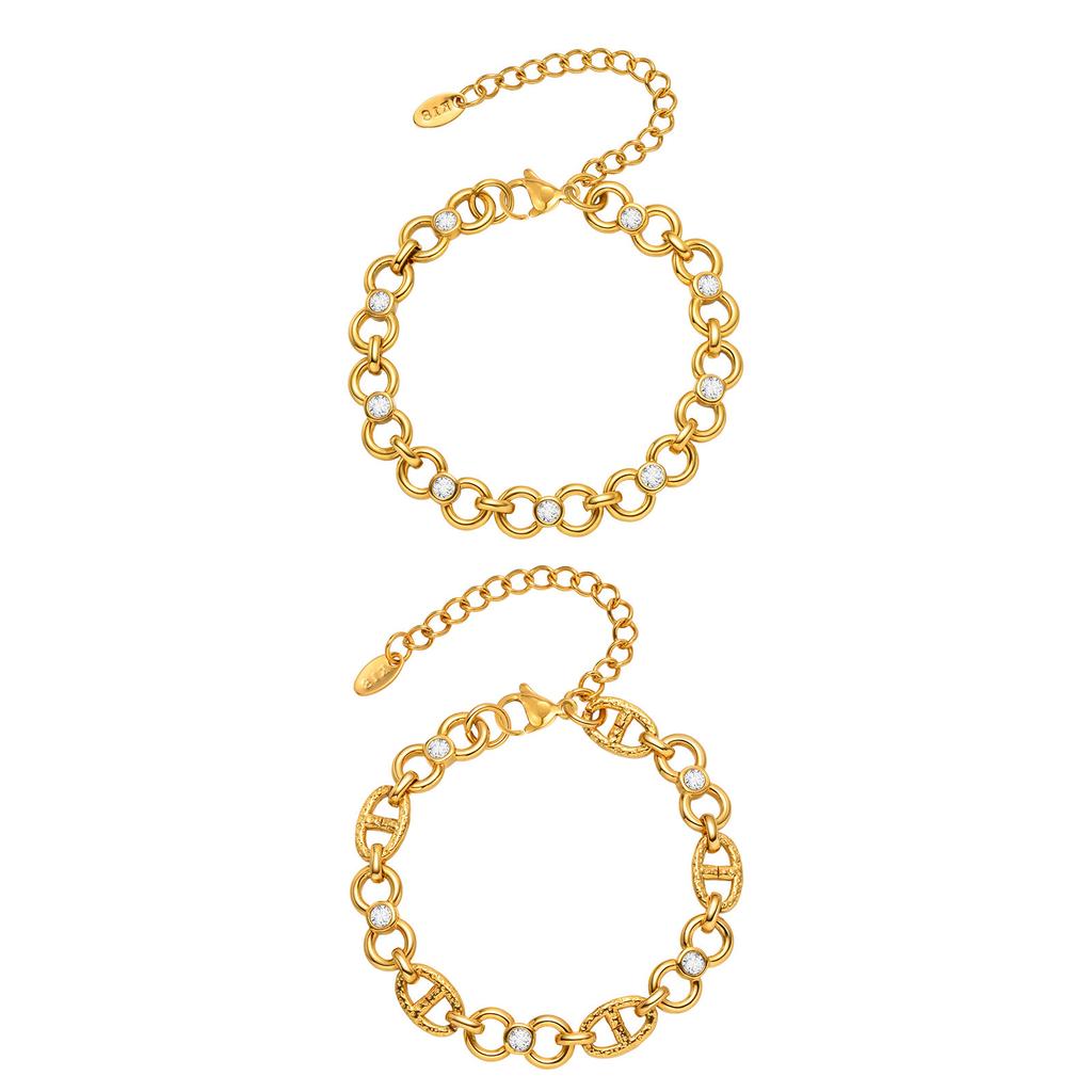 Titanstahl Schmuck Nische High-End Schmuck Edelstahl Unendlichkeit Zirkon Armband Br-2637