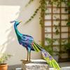 Metal Peacock Statue Intricate Lawn Ornament Sturdy for Patio, Balcony