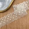 15 Yards Mesh Lace Fabric Embroidered Edge Wave Lace Peas Pattern Dot Lace  DIY Sewing