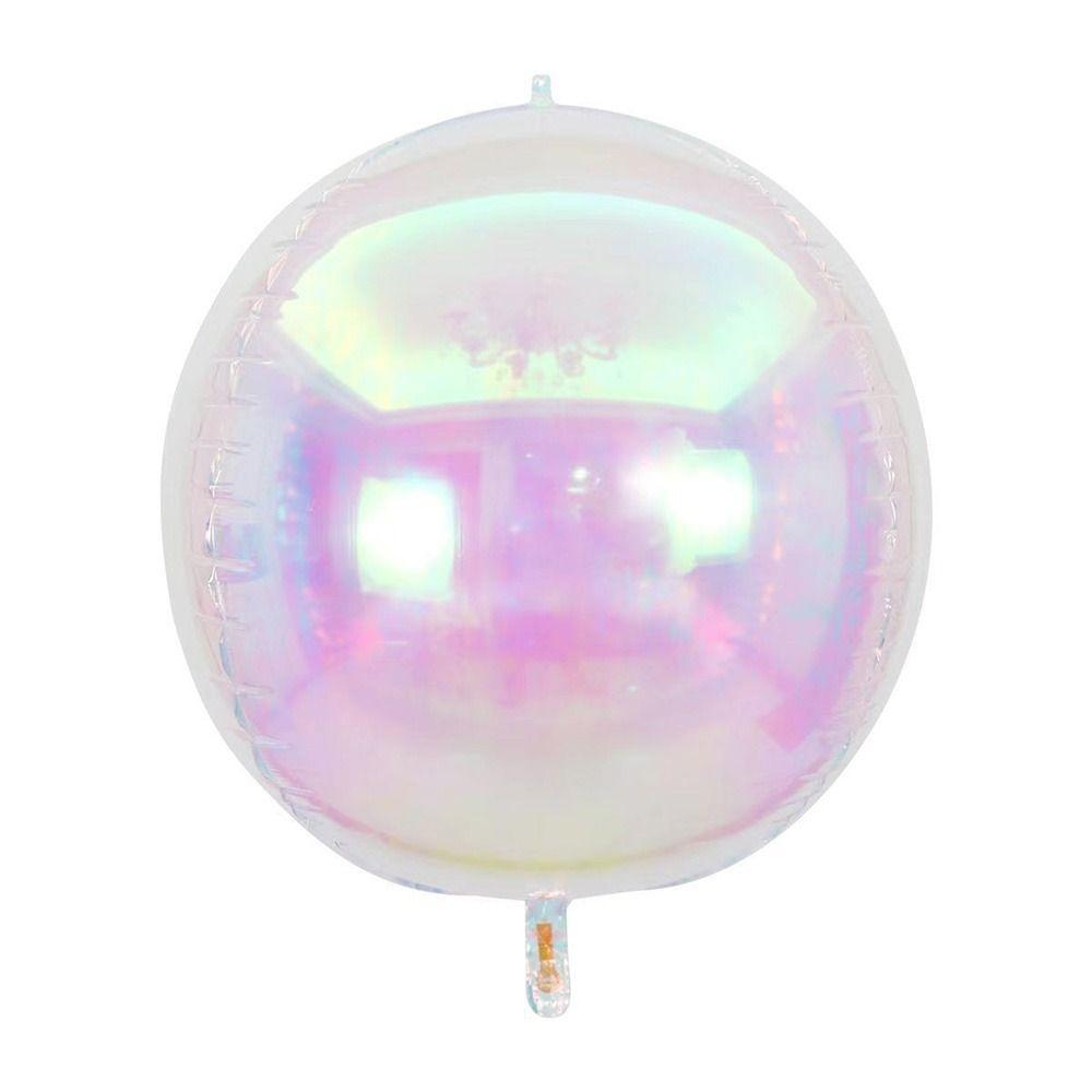 4D Foil Balloon Rainbow Holographic Round Balloons Creative Transaprent Balloons  Event Birthday