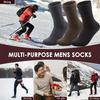3 Pairs Thermal Socks For Men, Thick Winter Outdoors Warm Socks Mens, Soft Chunky Warm Classic Hiking Walking Boot Crew Socks,