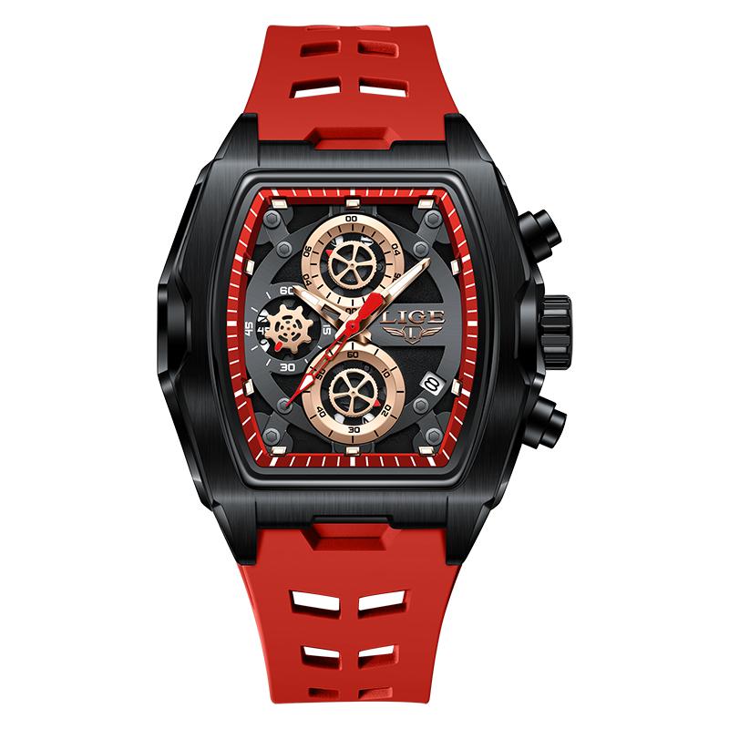 LIGE Men Sport Watch Fashion Chronograph Quartz Wristwatch Silicone Strap Luminous Date Waterproof Male Clock Relogio Masculino