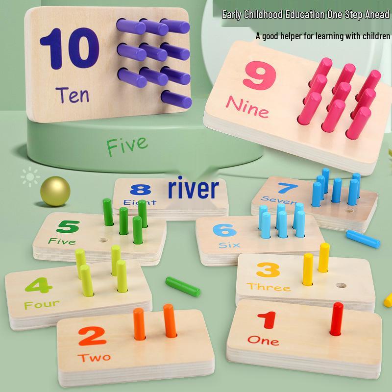 

Montessori Sensory Math Sticks: Color Matching & Peg Board Educational Toy for Kids