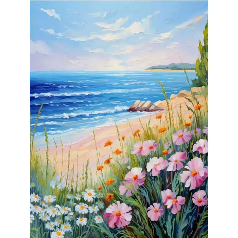CHENISTORY Coloring By Numbers Flower Frame Painting By Numbers Landscape On Canvas DIY Home Decoration DIY Gift