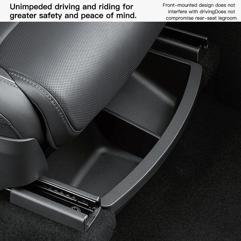 YZ For Tesla Model YL Under Seat Storage Box Drawer Front Rear Seat Lower Organizer Tray Car Interior Accessories