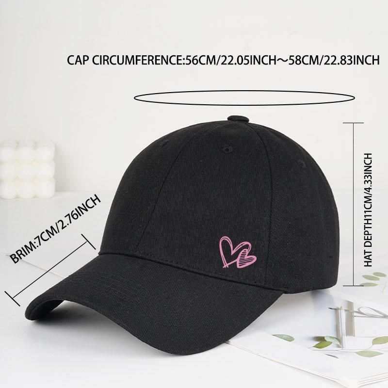 MLFO Double Pink Heart Print Baseball Cap Lightweight, Breathable, Sweet & Stylish Unisex Y2K Couple's Hat