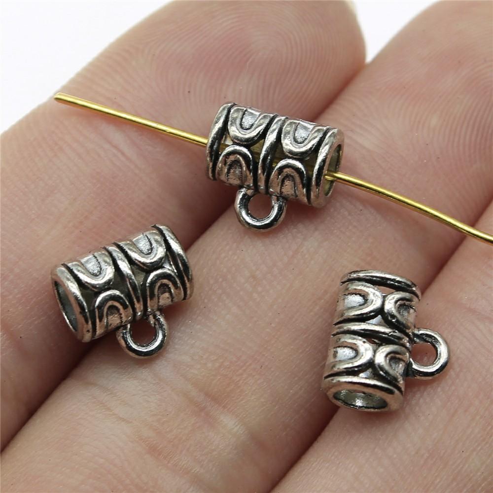 20pcs Charms Connector Bails Beads Antique Silver Color Bails Beads Charms Jewelry Findings DIY Bails Beads Connector