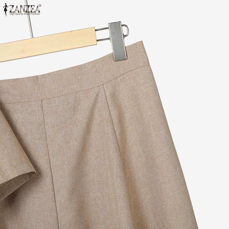 ZANZEA Women Short Sleeve Blouse and Long Skirts Casual Two Piece Suit Sets