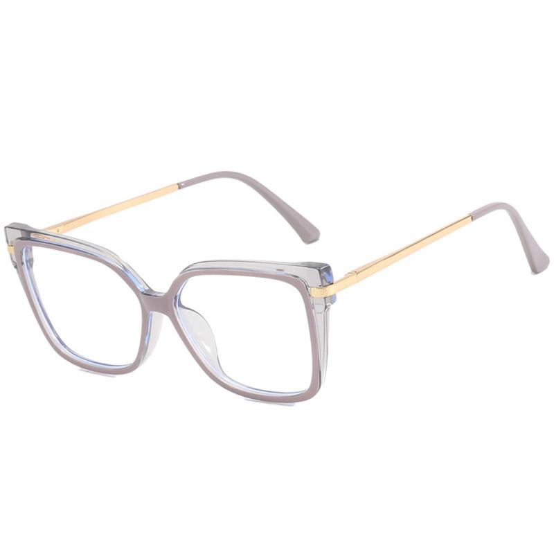  New Retro TR90 Square Women Glasses Frame Double Colors Fashion Leopard Clear Anti-blue Light Optical Eyeglasses
