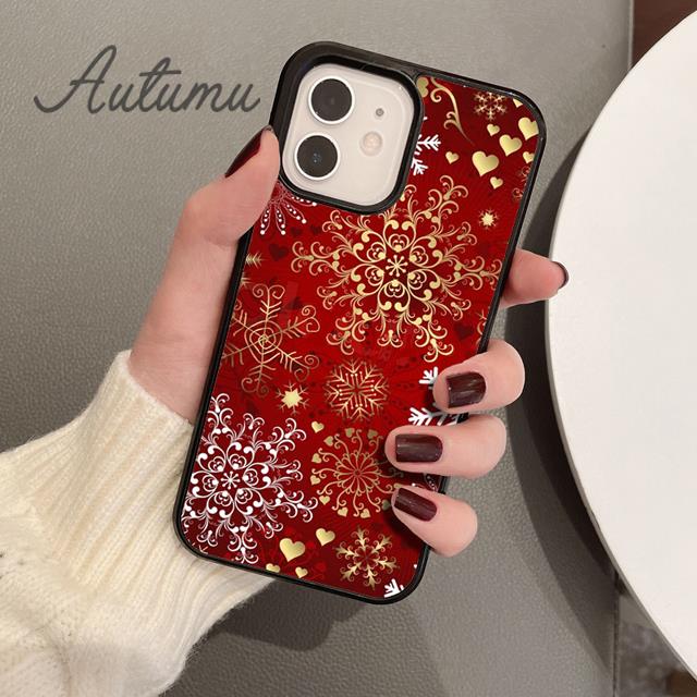 Snowflakes Phone Case for iPhone 11 12 13 14 Pro Max Mini X XR XS SE 2020 5 6S 7 8 Plus Samsung Galaxy S21 S22 Cover Shell
