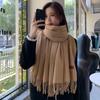 New Luxury Women's Tassel Scarf Warm Candy Solid Color Cashmere Pashmina Shawl for Winter Customizable Logo 200x70cm 300g/pieces