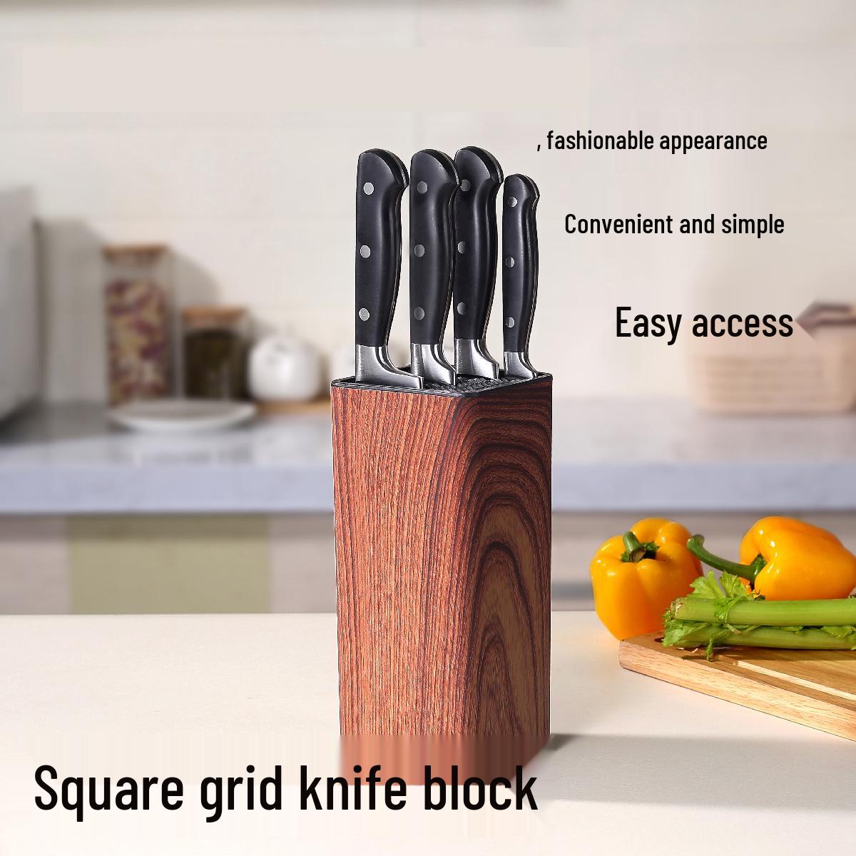 Multifunctional Knife Block with Slotted Design for Kitchen Storage