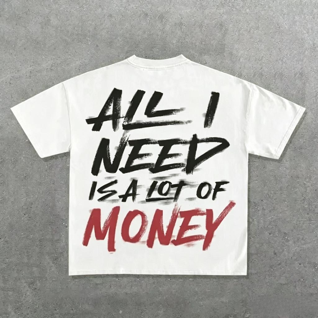 Ins Streetwear Yk Unisex Harajuku Hip Hop Grafikdruck Lässiges Baumwoll-T-Shirt Unisex und Damen Gothic Kurzarm Oberteile