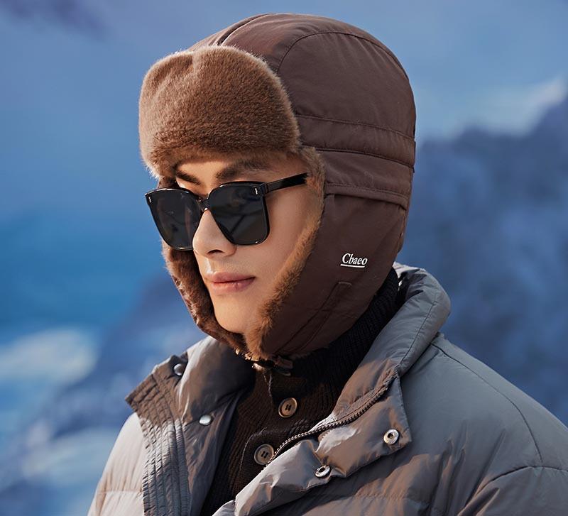 

Мужские и женские пары зимние утолщенные теплые шапки для улицы, ветрозащитные, с защитой ушей от снега, хлопковые шапки, лыжные шапки M (56-59cm) Adult size