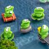 5Pcs Cartoon Big Mouthed Choruses Frog Miniature Figurines Resins Statues Landscape Garden Lawn Home Decorations Gift