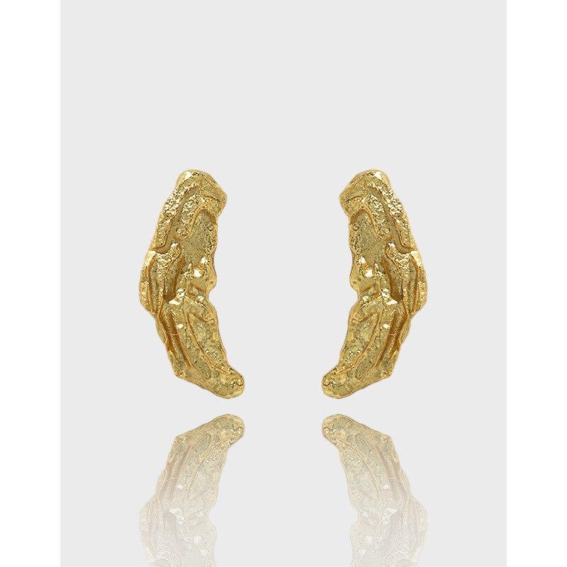 

Новые настоящие серьги из стерлингового серебра 925 пробы в форме неправильной луны для женщин, ювелирные украшения, женские серьги, аксессуары для подарков друзьям