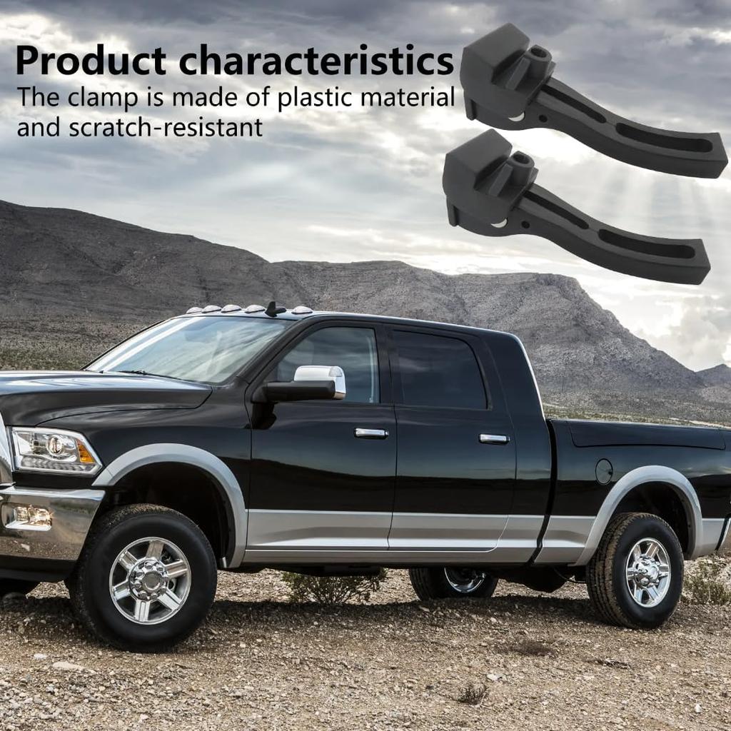 Truck Tonneau Cover Replacement Installation Accessory Rear Clamp Fit for Hard Tri-fold Tonneau Cover, Set of 2