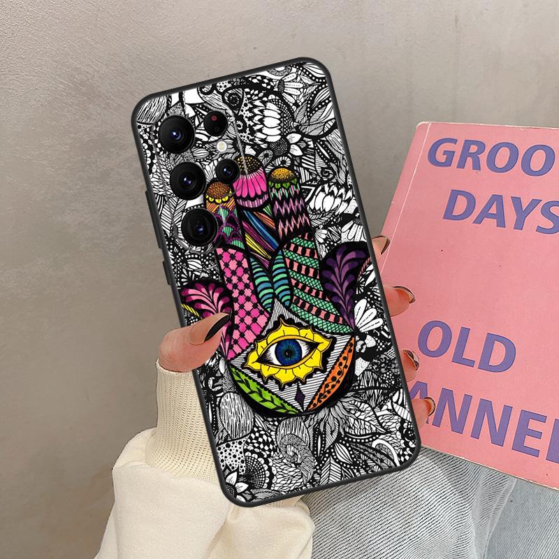 Hamsa Hand Of Fatima Case For Samsung Galaxy S24 Ultra S20 S21 S22 S23 S25 Ultra S9 S10 Plus S25 FE Cover Coque