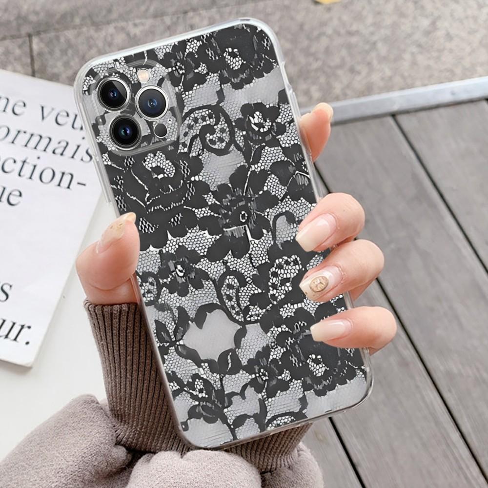 Lace Style Cool Girl Phone Case For IPhone 16 15 14 13 12 Mini 11 Pro XS Max X XR SE 6 7 8 Plus Soft Silicone Cover