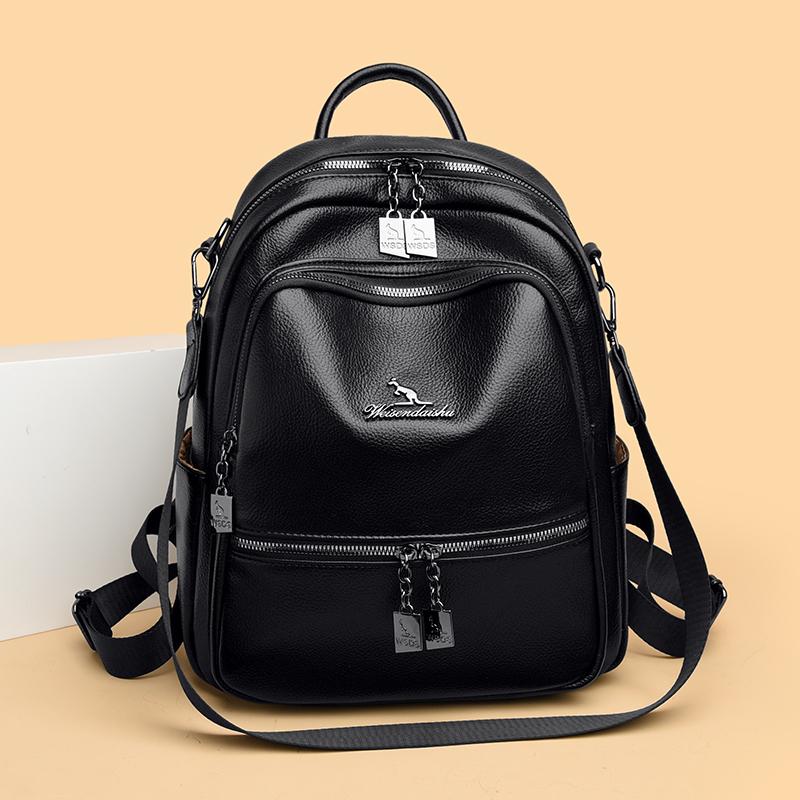 PU Backpack Women's Commuter Backpack Large Capacity Student Schoolbag Multi-function Shoulder Bag