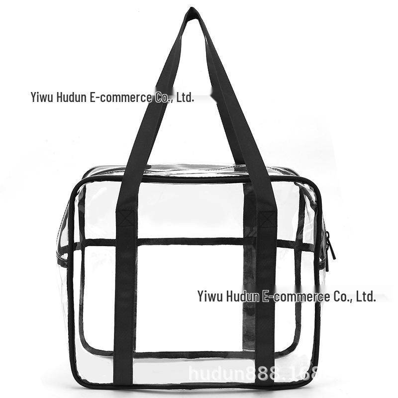 

Large Waterproof PVC Transparent Swim and Travel Bag for Toiletries and Makeup прозрачный/чёрный