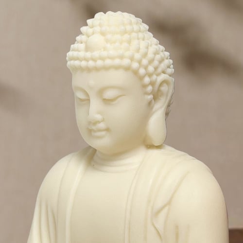 YUYAKESHI Buddha Statue, Seated Buddha Statue, Amulet, Good Luck, Feng Shui, Buddha Statue, Coconut Fruit, Lotus Pedestal, Buddhist Altar Figurine, 12