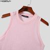 INCERUN Mesh Men Sleeveless Casual Hollow Out Tank Tops
