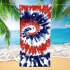 3D Tie Dye Star Flag Beach Towel Patriotic Print Swim Wrap Soft Absorbent Bath Mat for Pool Travel Gift